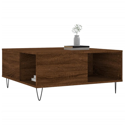 Couchtisch 80x80x36,5 cm verarbeitetes Holz braune Eichenfarbe