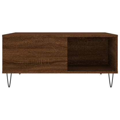 Couchtisch 80x80x36,5 cm verarbeitetes Holz braune Eichenfarbe