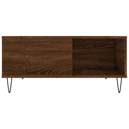 Couchtisch 80x80x36,5 cm verarbeitetes Holz braune Eichenfarbe