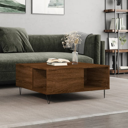 Couchtisch 80x80x36,5 cm verarbeitetes Holz braune Eichenfarbe