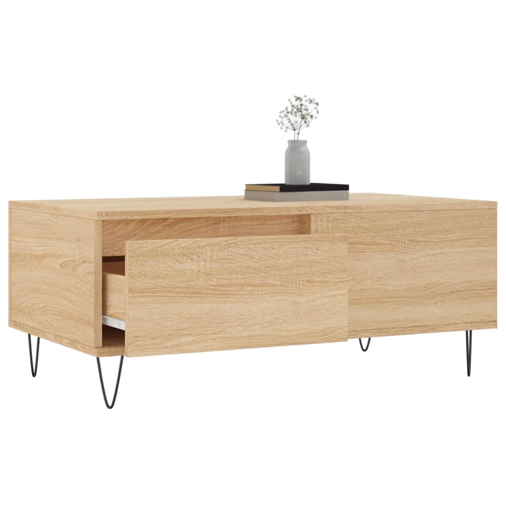 Couchtisch 90x50x36,5 cm verarbeitetes Holz Sonoma Eiche Farbe