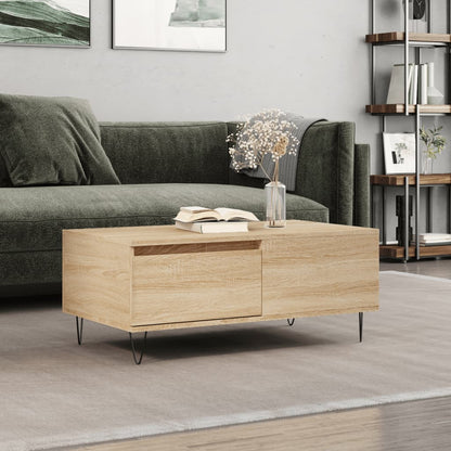 Couchtisch 90x50x36,5 cm verarbeitetes Holz Sonoma Eiche Farbe
