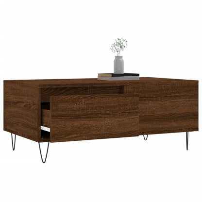 Salontafel 90x50x36,5 cm bewerkt hout bruin eikenkleur