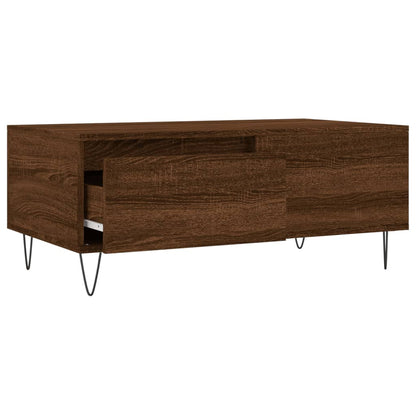 Salontafel 90x50x36,5 cm bewerkt hout bruin eikenkleur