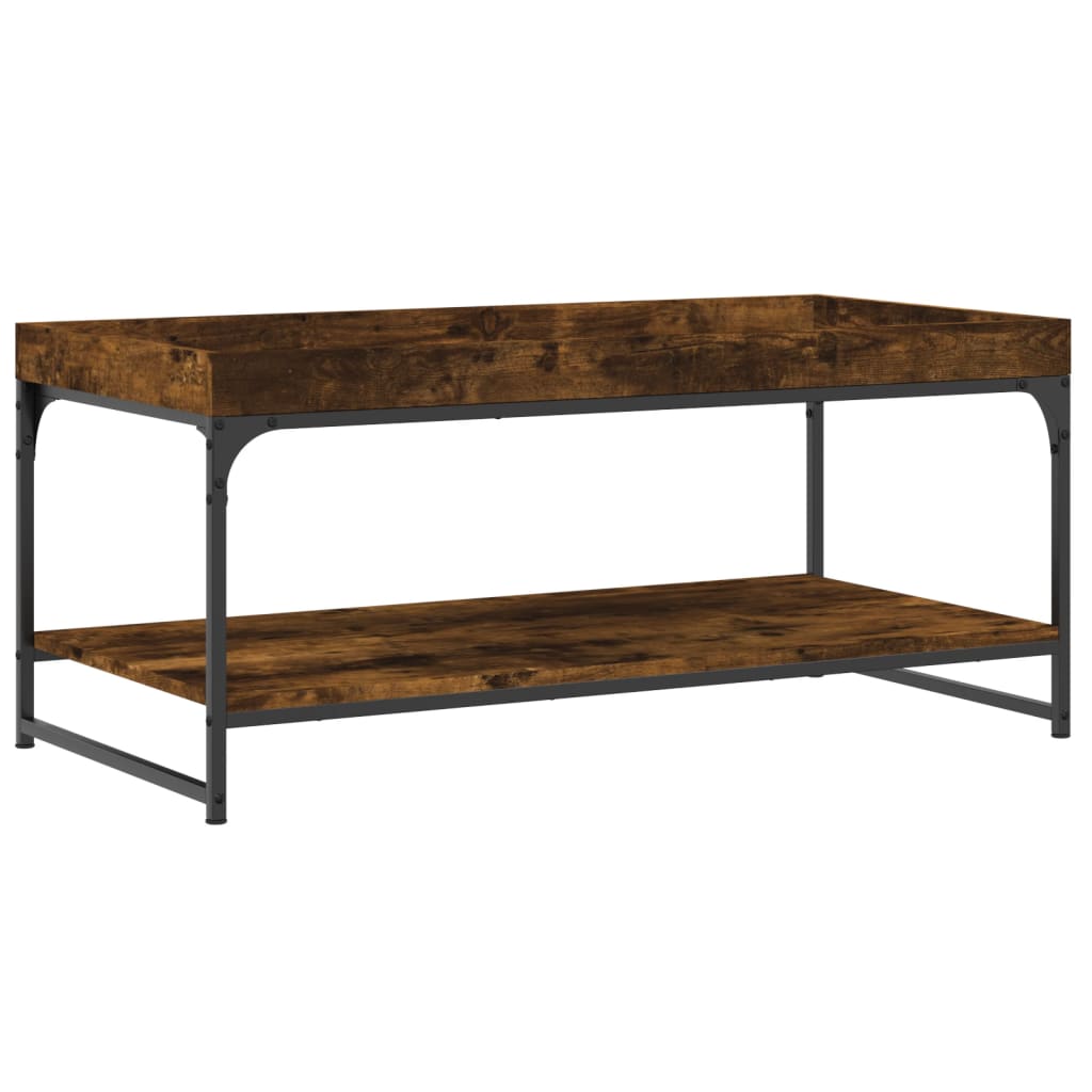Couchtisch 100x49x45 cm verarbeitetes Holz geräucherte Eichenfarbe