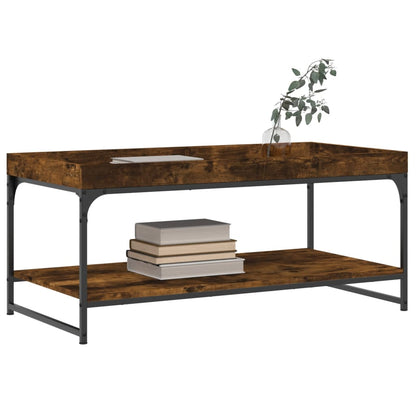 Couchtisch 100x49x45 cm verarbeitetes Holz geräucherte Eichenfarbe