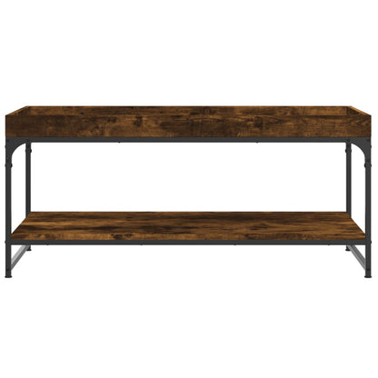 Couchtisch 100x49x45 cm verarbeitetes Holz geräucherte Eichenfarbe