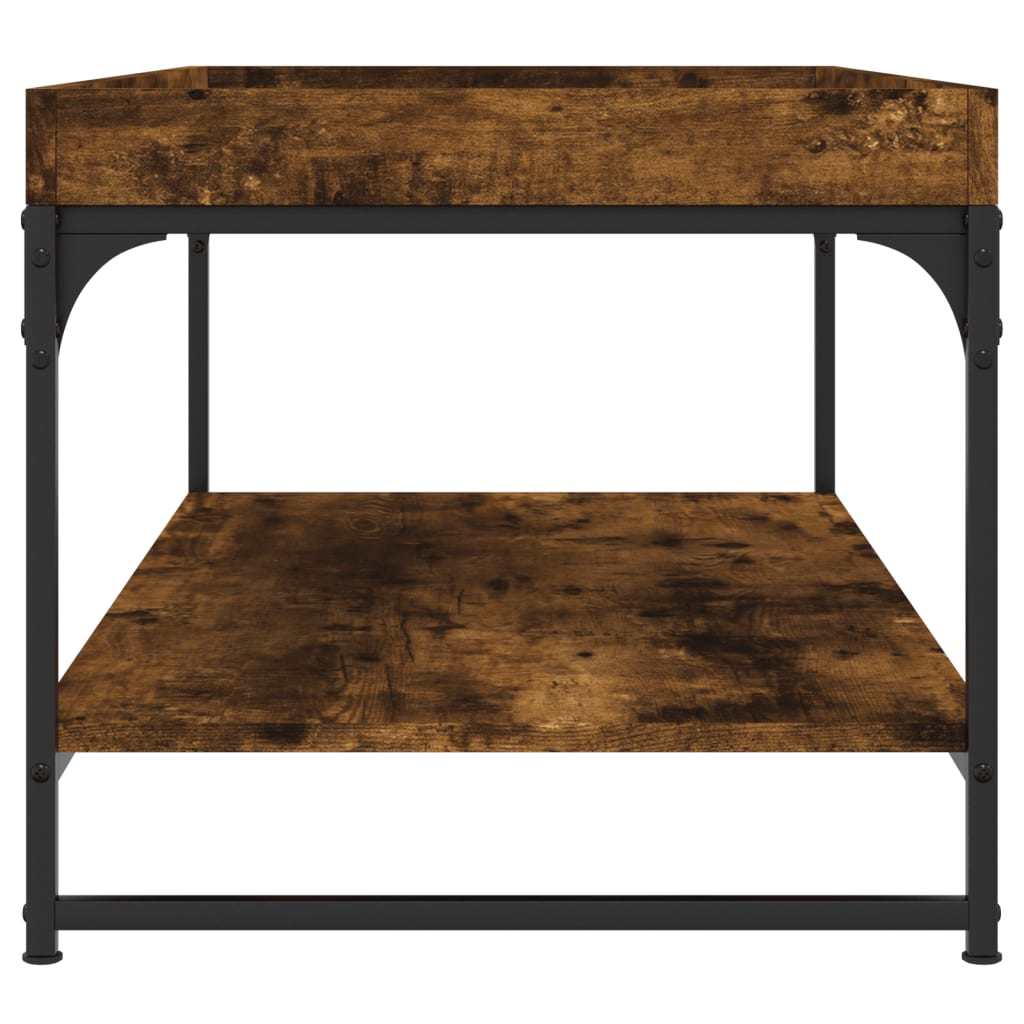 Couchtisch 100x49x45 cm verarbeitetes Holz geräucherte Eichenfarbe