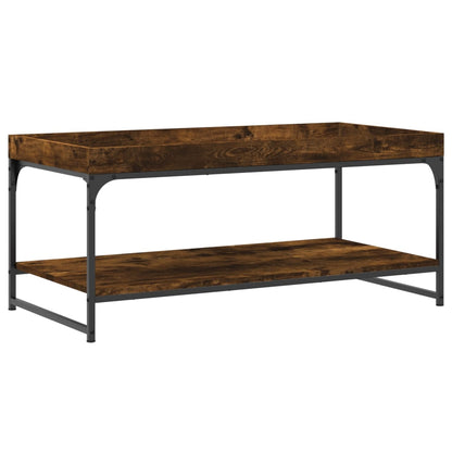 Couchtisch 100x49x45 cm verarbeitetes Holz geräucherte Eichenfarbe