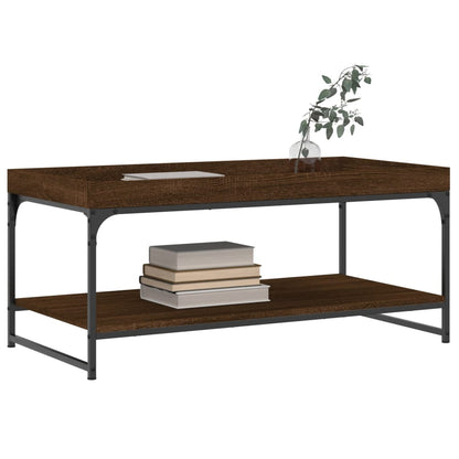 Salontafel 100x49x45 cm bewerkt hout bruin eikenkleur
