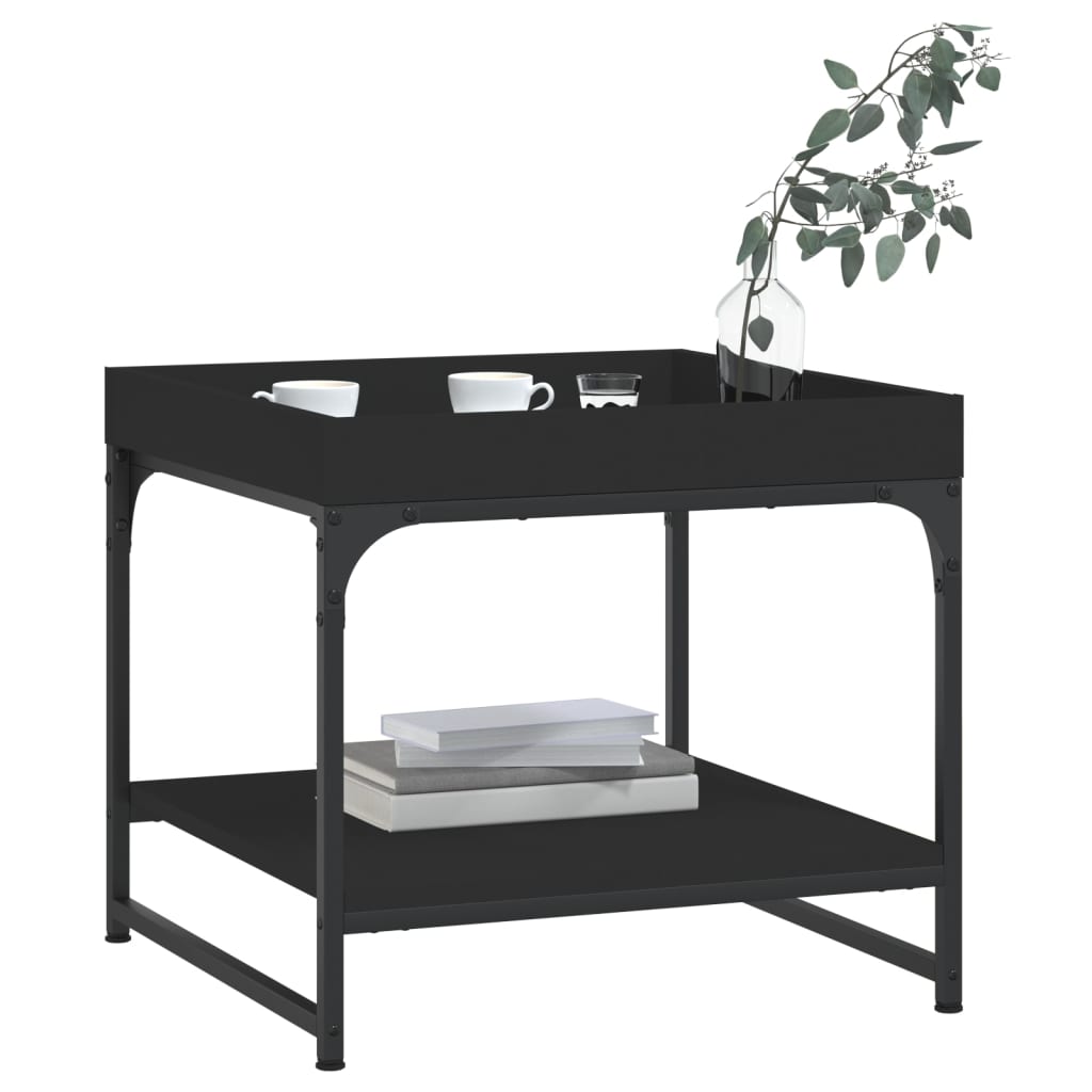 Salontafel 49,5x49,5x45 cm bewerkt hout zwart