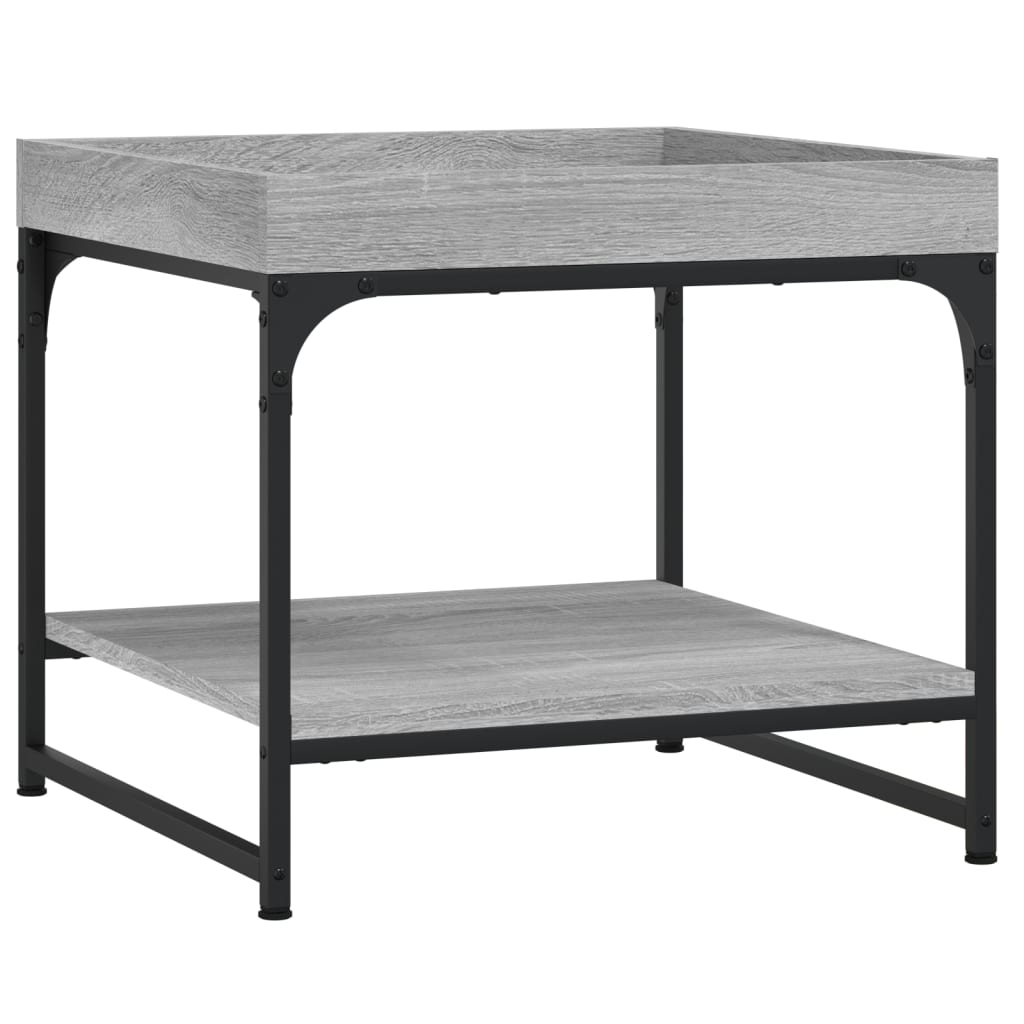 Salontafel 49,5x49,5x45 cm bewerkt hout grijs sonoma eikenkleur