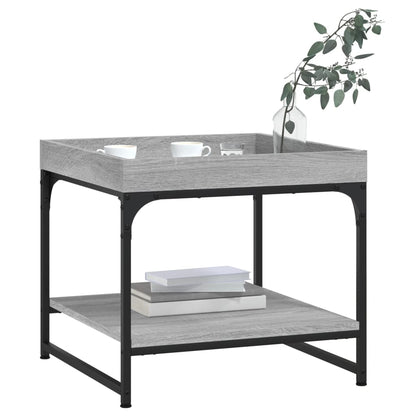 Salontafel 49,5x49,5x45 cm bewerkt hout grijs sonoma eikenkleur