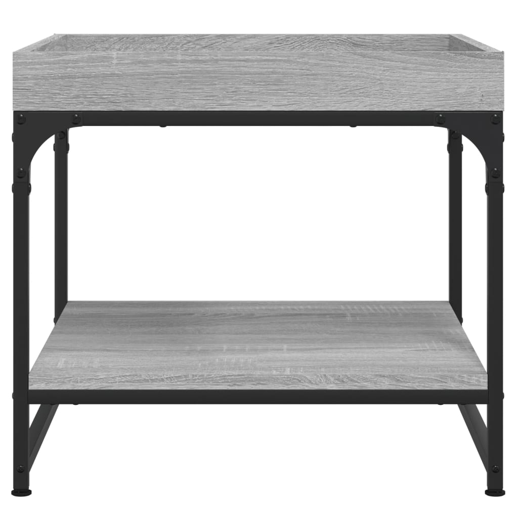 Salontafel 49,5x49,5x45 cm bewerkt hout grijs sonoma eikenkleur