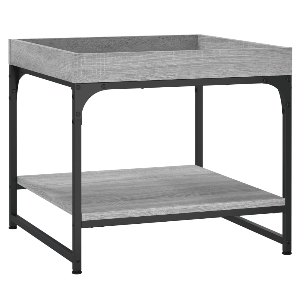 Salontafel 49,5x49,5x45 cm bewerkt hout grijs sonoma eikenkleur