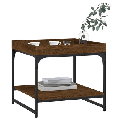 Couchtisch 49,5x49,5x45 cm verarbeitetes Holz braune Eichenfarbe