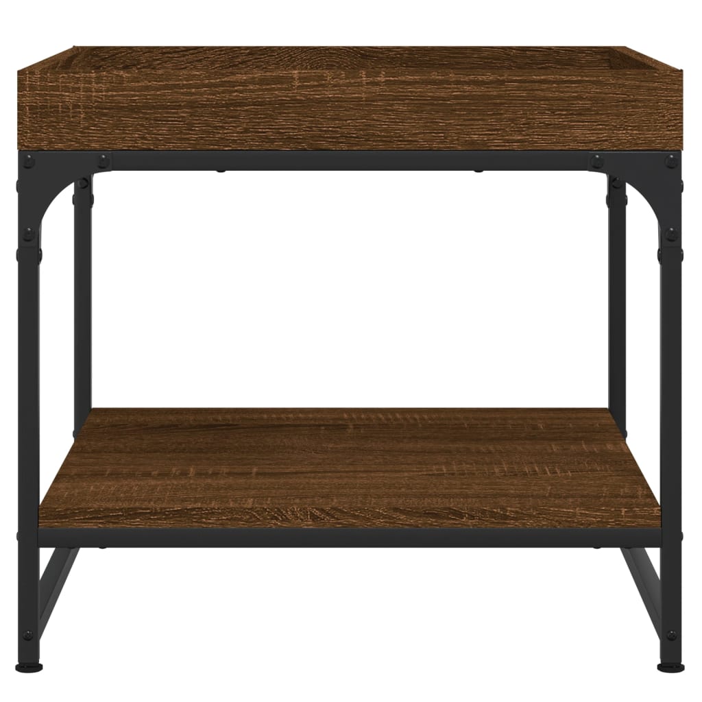 Couchtisch 49,5x49,5x45 cm verarbeitetes Holz braune Eichenfarbe