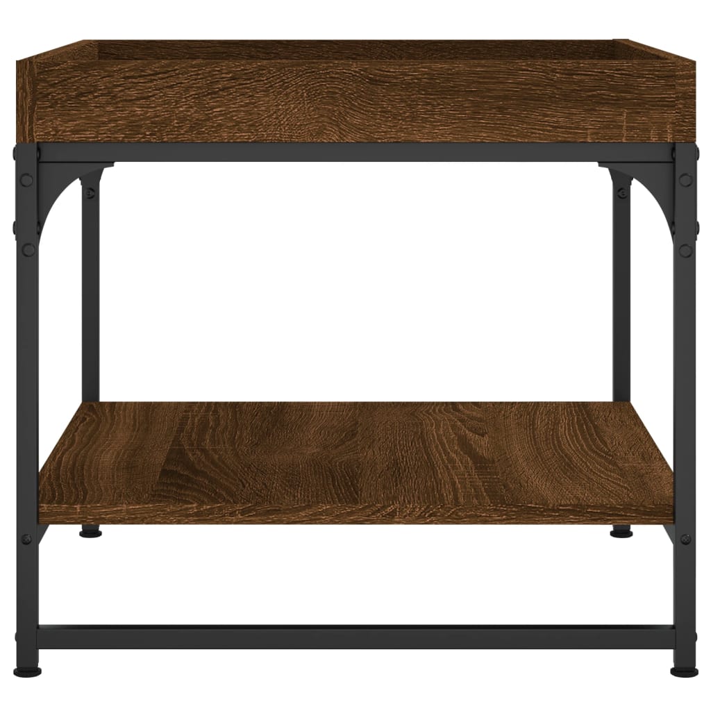 Couchtisch 49,5x49,5x45 cm verarbeitetes Holz braune Eichenfarbe