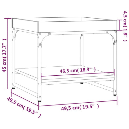 Couchtisch 49,5x49,5x45 cm verarbeitetes Holz braune Eichenfarbe