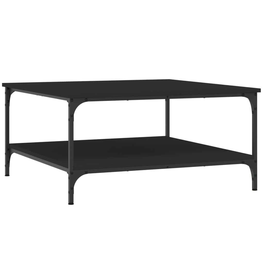 Couchtisch 80x80x40 cm verarbeitetes Holz schwarz