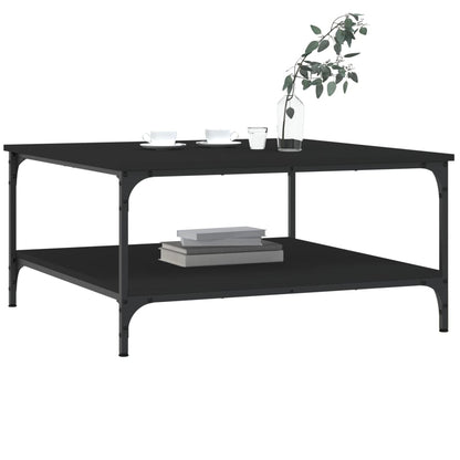 Couchtisch 80x80x40 cm verarbeitetes Holz schwarz