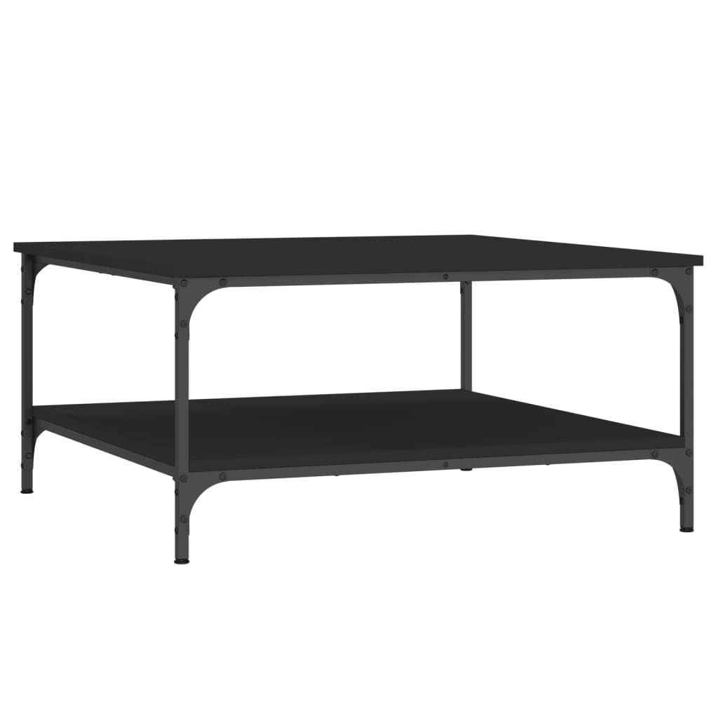 Couchtisch 80x80x40 cm verarbeitetes Holz schwarz