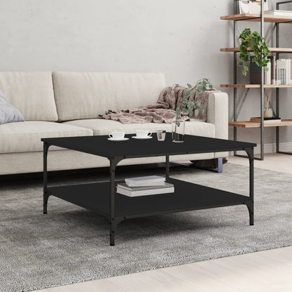 Couchtisch 80x80x40 cm verarbeitetes Holz schwarz