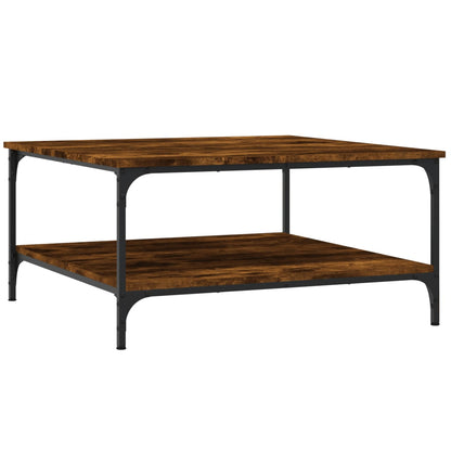 Couchtisch 80x80x40 cm verarbeitetes Holz geräucherte Eichenfarbe