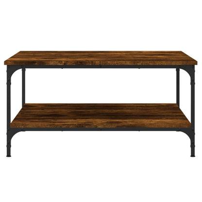 Couchtisch 80x80x40 cm verarbeitetes Holz geräucherte Eichenfarbe