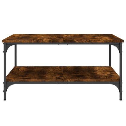 Couchtisch 80x80x40 cm verarbeitetes Holz geräucherte Eichenfarbe