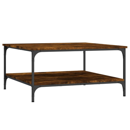 Couchtisch 80x80x40 cm verarbeitetes Holz geräucherte Eichenfarbe