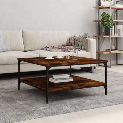 Couchtisch 80x80x40 cm verarbeitetes Holz geräucherte Eichenfarbe