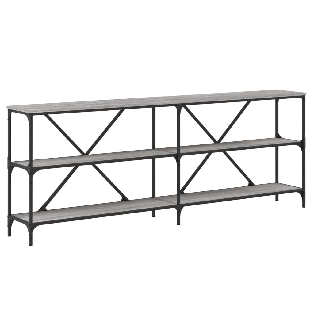 Wandtisch 200x30x75 cm verarbeitetes Holz und eisengraue Sonoma-Eiche