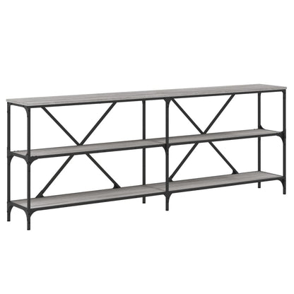 Wandtisch 200x30x75 cm verarbeitetes Holz und eisengraue Sonoma-Eiche