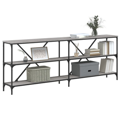 Wandtisch 200x30x75 cm verarbeitetes Holz und eisengraue Sonoma-Eiche