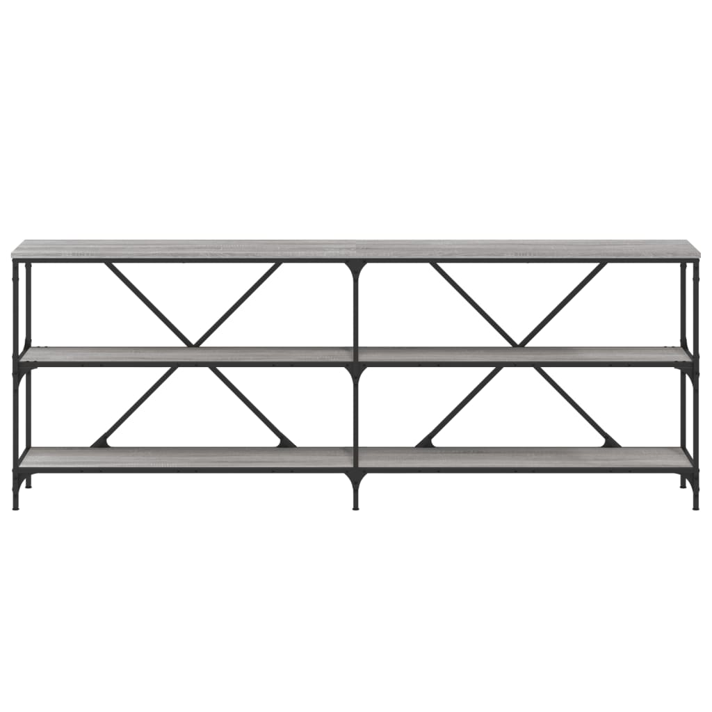 Wandtisch 200x30x75 cm verarbeitetes Holz und eisengraue Sonoma-Eiche