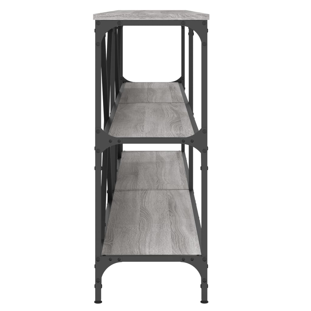 Wandtisch 200x30x75 cm verarbeitetes Holz und eisengraue Sonoma-Eiche