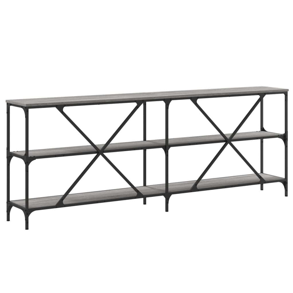 Wandtisch 200x30x75 cm verarbeitetes Holz und eisengraue Sonoma-Eiche