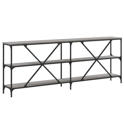 Wandtisch 200x30x75 cm verarbeitetes Holz und eisengraue Sonoma-Eiche