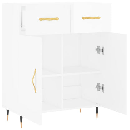 Sideboard 69,5x34x90 cm verarbeitetes Holz Hochglanz weiß