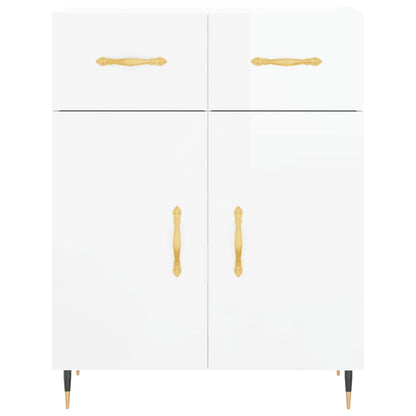 Sideboard 69,5x34x90 cm verarbeitetes Holz Hochglanz weiß