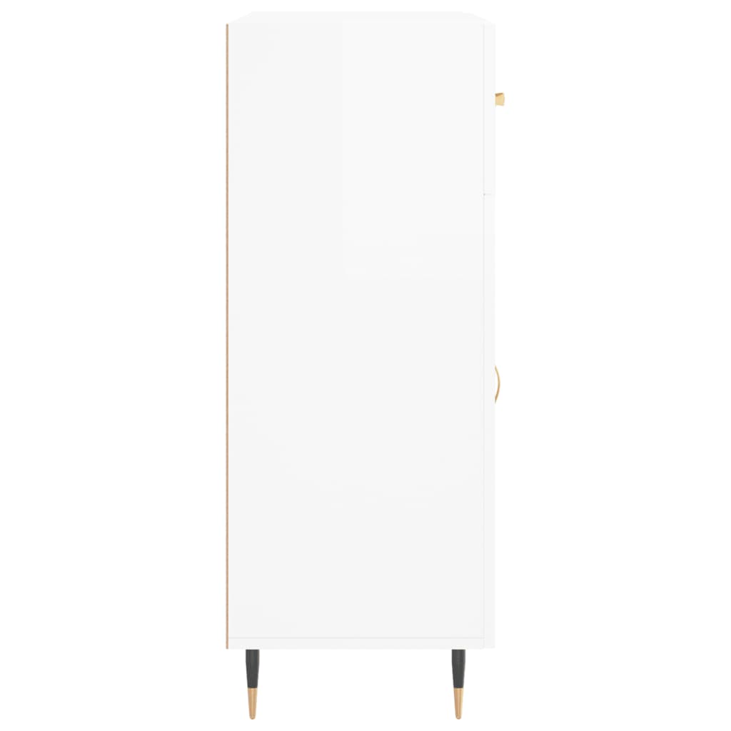 Sideboard 69,5x34x90 cm verarbeitetes Holz Hochglanz weiß