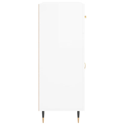 Sideboard 69,5x34x90 cm verarbeitetes Holz Hochglanz weiß