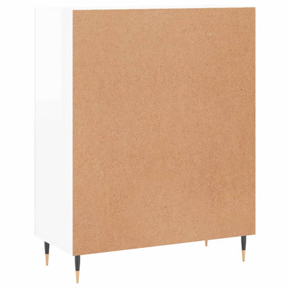 Sideboard 69,5x34x90 cm verarbeitetes Holz Hochglanz weiß