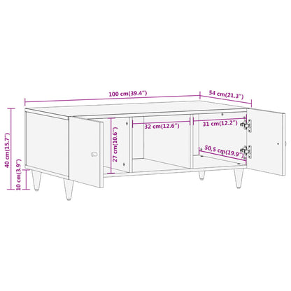 Couchtisch 100x54x40 cm massives Mangoholz