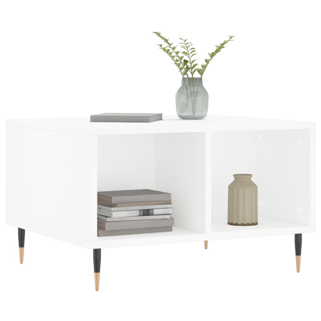 Couchtisch 60x50x36,5 cm verarbeitetes Holz weiß