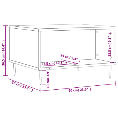Couchtisch 60x50x36,5 cm verarbeitetes Holz weiß