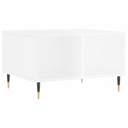 Couchtisch 60x50x36,5 cm verarbeitetes Holz Hochglanz weiß