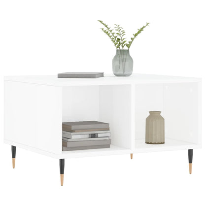 Couchtisch 60x50x36,5 cm verarbeitetes Holz Hochglanz weiß