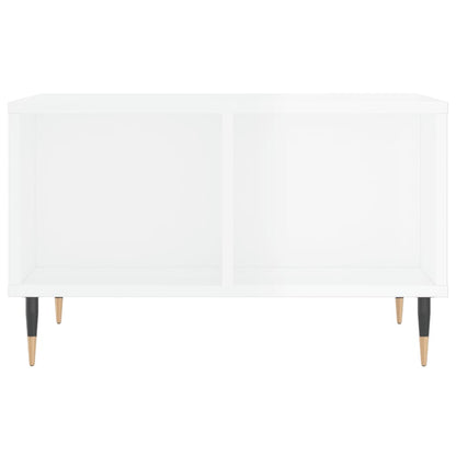 Couchtisch 60x50x36,5 cm verarbeitetes Holz Hochglanz weiß